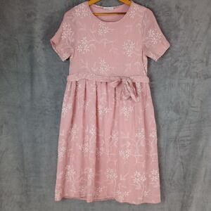 Orange Creek Mini Dress Dusty Rose‎ Mauve Short Sleeve Spring Lined Small Rayon
